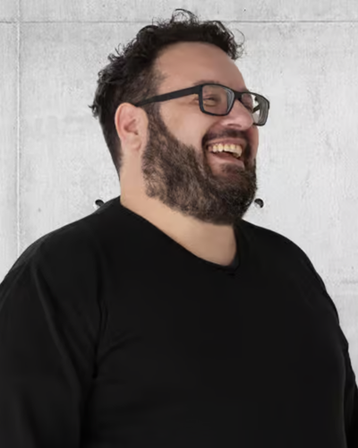 Porträt Franco Errore, Grafik und Design